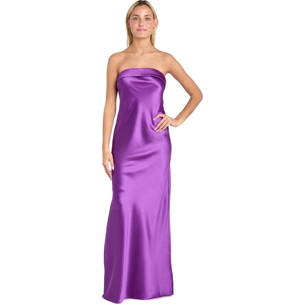 NWT MORGAN & Co Women's Juniors Strapless Satin Dress - Size 13 - Color Purple